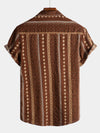 Men's Retro Button Up Short Sleeve Cotton 70s Shirt