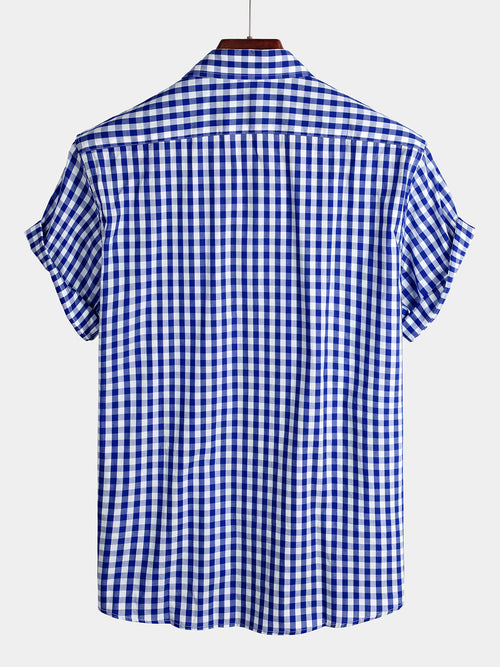 Men's Casual Pocket Plaid Cotton Shirt