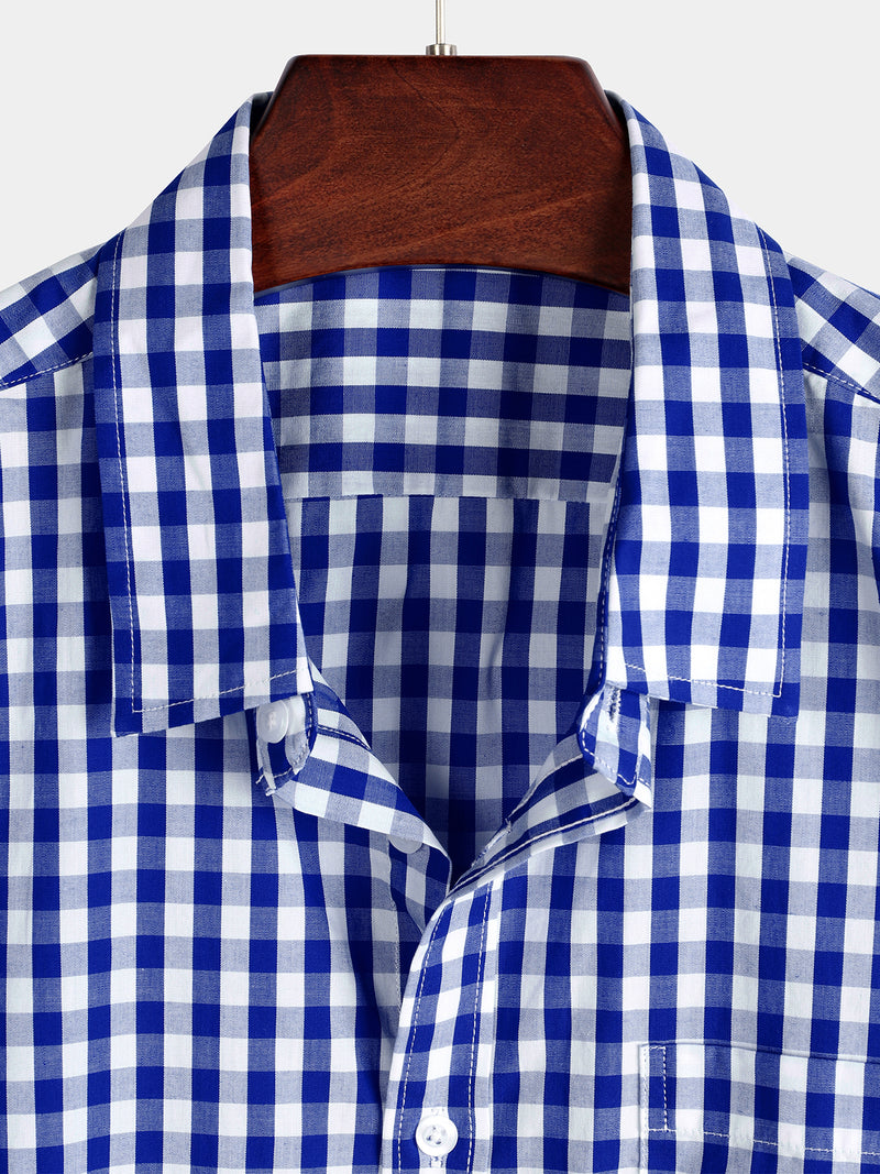 Men's Casual Pocket Plaid Cotton Shirt
