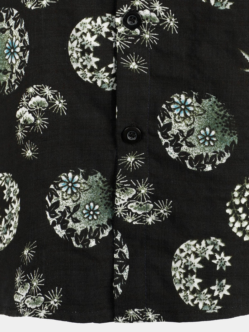 Men's Print Cotton Pocket Tropical Hawaiian Shirt