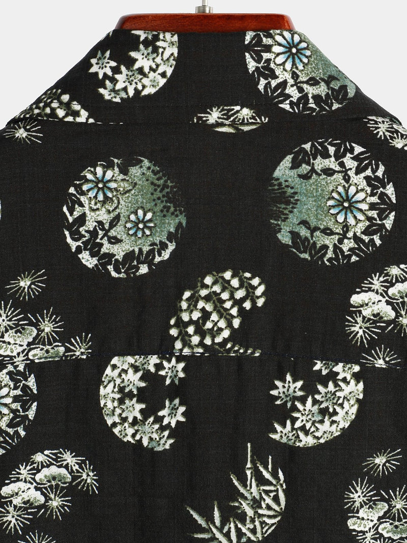 Men's Print Cotton Pocket Tropical Hawaiian Shirt