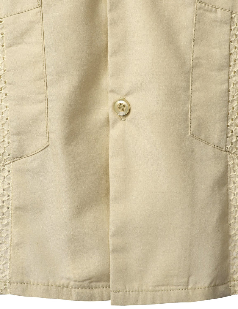 Men's Short Sleeve Button Down Cuban Guayabera Shirts Casual Suits