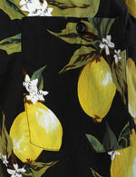 Men's Breathable Tropical Fruit Cotton Yellow Lemon Beach Hawaiian Aloha Summer Shorts
