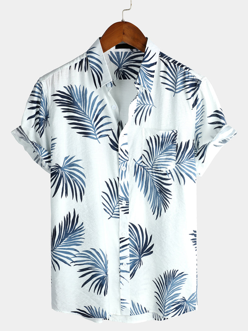 Men's Casual Holiday Cotton Pocket Short Sleeve Shirt