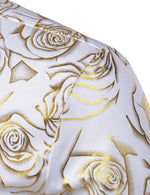 Men's Floral Long Sleeve Casual Button Up Shirt