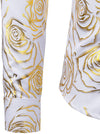 Men's Floral Long Sleeve Casual Button Up Shirt
