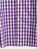 Men's Pink Casual Solid Color Plaid Cotton Pocket Shirt