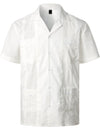 Men's Short Sleeve Button Down Cuban Guayabera Shirts Casual Suits