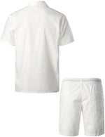 Men's Short Sleeve Button Down Cuban Guayabera Shirts Casual Suits