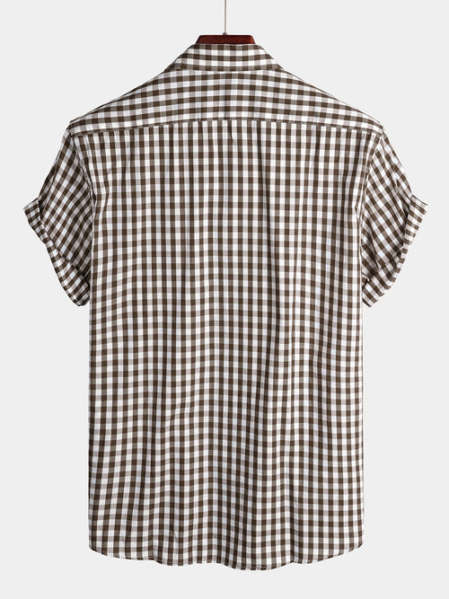 Men's Casual Pocket Plaid Cotton Shirt