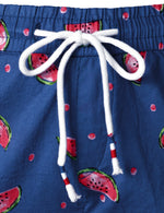 Men's Breathable Cotton Watermelon Beach Hawaiian Aloha Summer Shorts