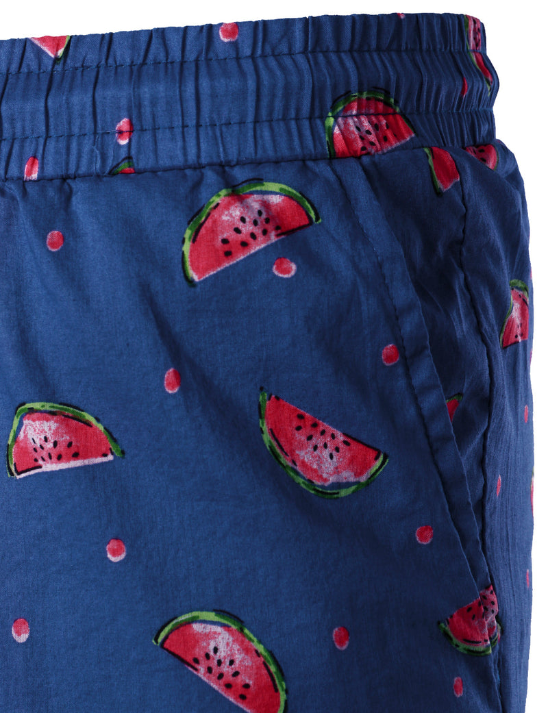 Men's Breathable Cotton Watermelon Beach Hawaiian Aloha Summer Shorts