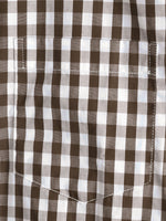 Men's Pink Casual Solid Color Plaid Cotton Pocket Shirt