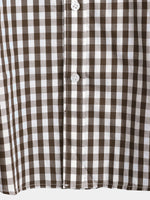 Men's Pink Casual Solid Color Plaid Cotton Pocket Shirt