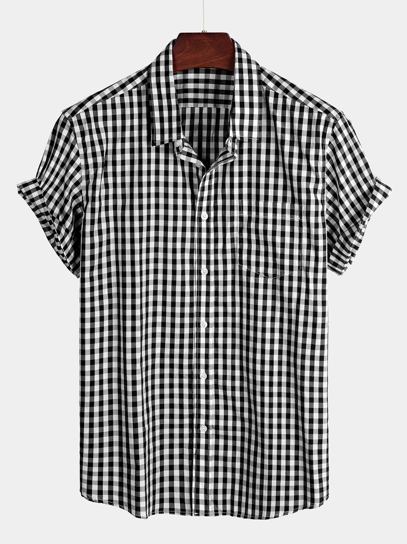 Men's Casual Pocket Plaid Cotton Shirt