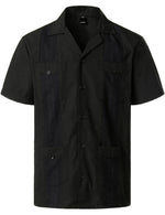 Men's Short Sleeve Button Down Cuban Guayabera Shirts Casual Suits