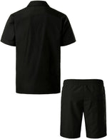 Men's Short Sleeve Button Down Cuban Guayabera Shirts Casual Suits