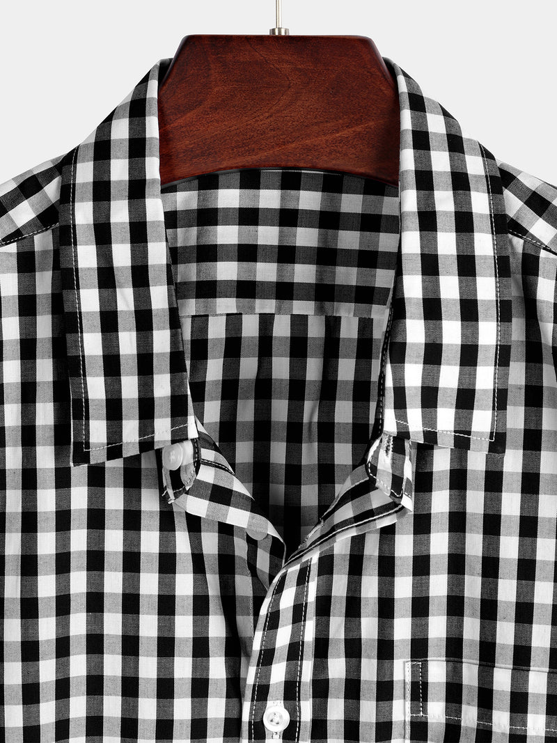 Men's Casual Pocket Plaid Cotton Shirt