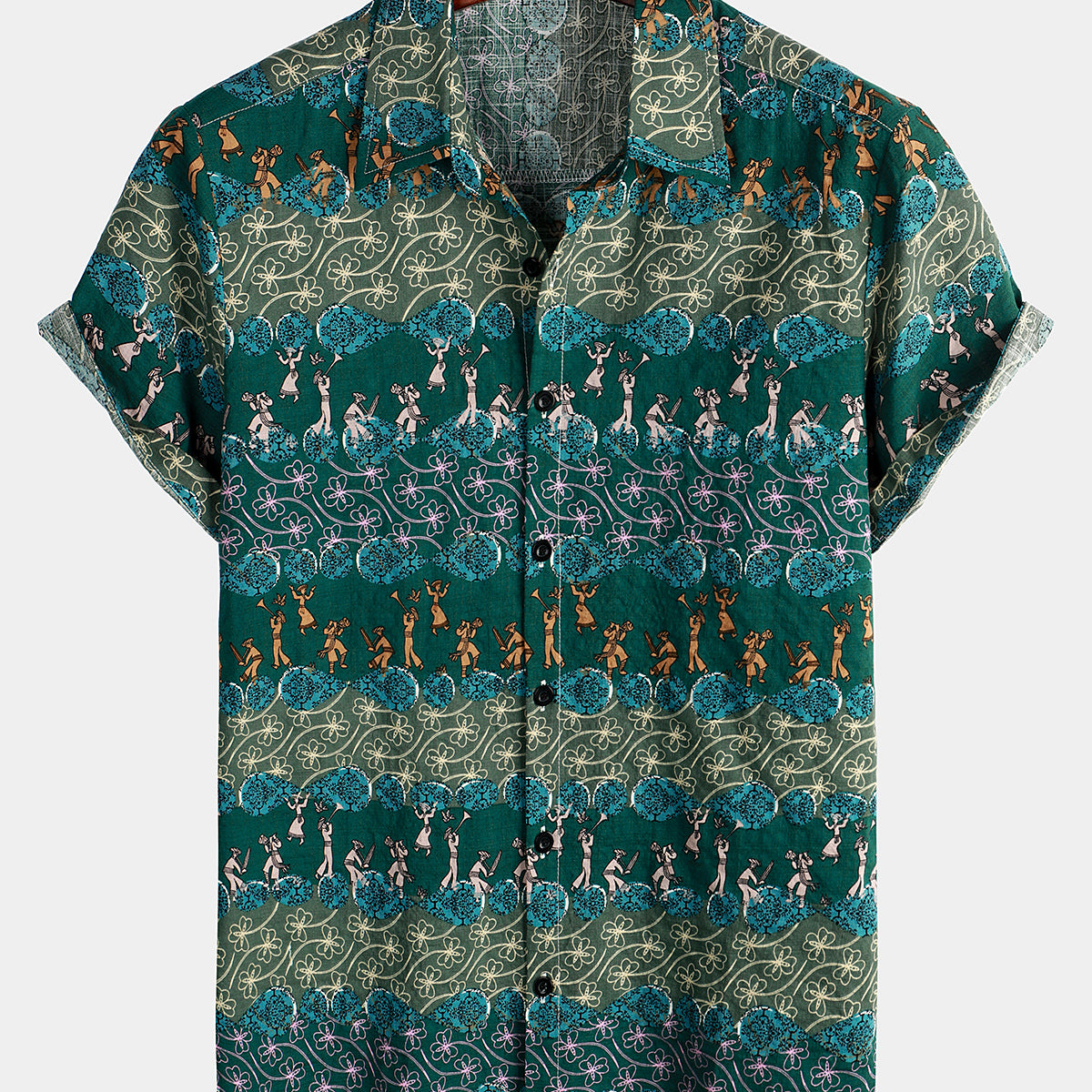 Men's Vintage Casual Retro Short Sleeve Shirt