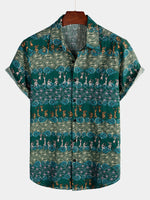Men's Vintage Casual Retro Short Sleeve Shirt