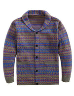 Men's Soft Vintage Casual Button Striped Retro Cardigan Sweater